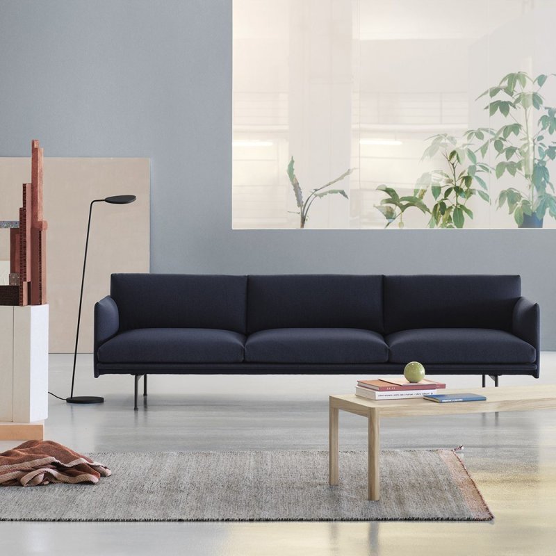 Outline 3,5-zits Bank - Muuto Blauw Stof