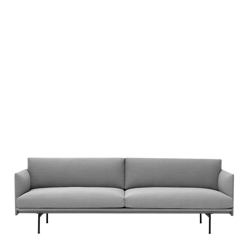 Outline 3-zits Bank - Muuto Grijs Stof