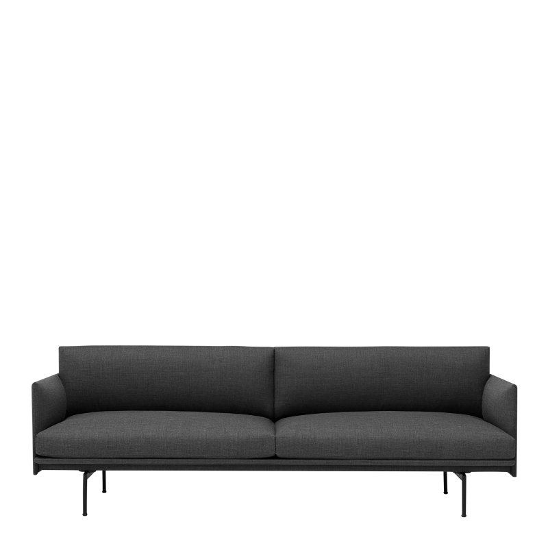 Outline 3-zits Bank - Muuto Grijs Stof