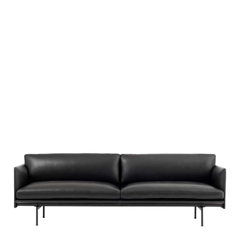 Outline 3-zits Bank - Muuto Zwart Stof