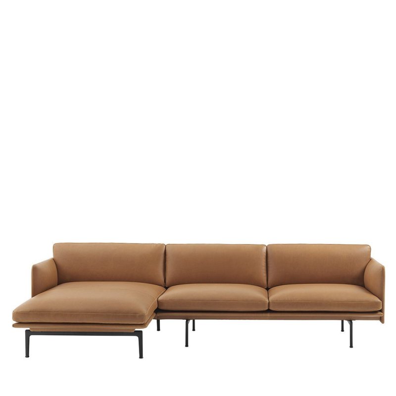 Outline Chaise Longue - Muuto Bruin Leder