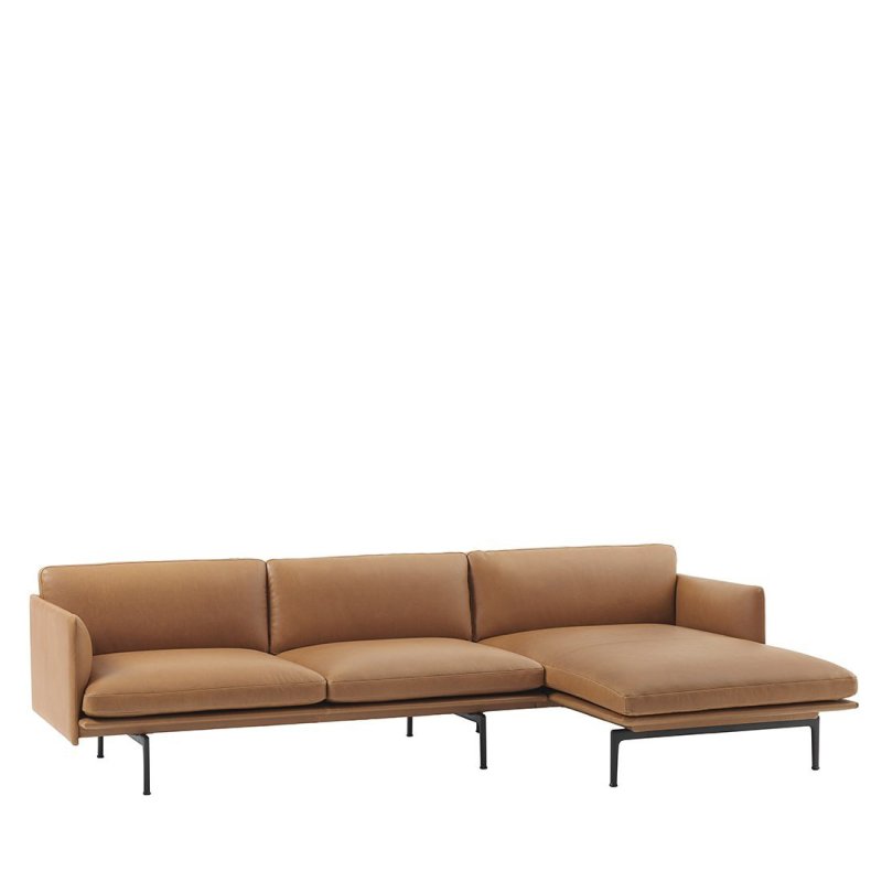 Outline Chaise Longue - Muuto Bruin Leder