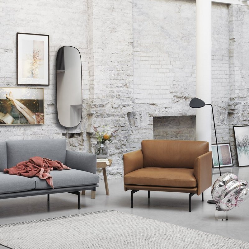 Outline Fauteuil - Muuto Bruin Leder