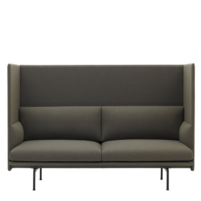 Outline Highback Bank - Muuto Grijs Stof
