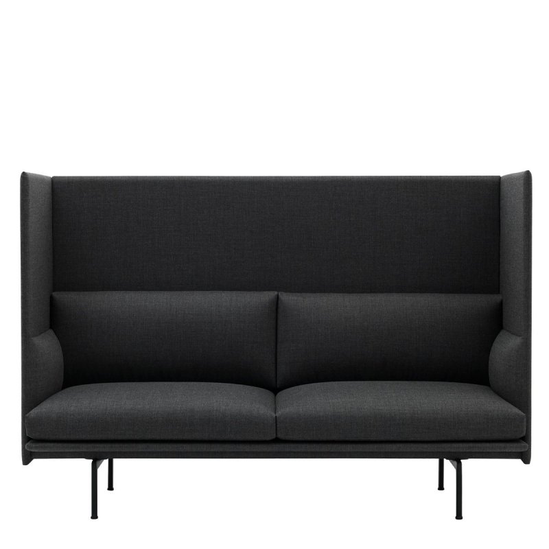 Outline Highback Bank - Muuto Grijs Stof