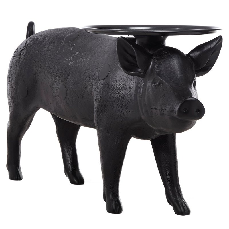 Pig Bijzettafel - Moooi Zwart Kunststof