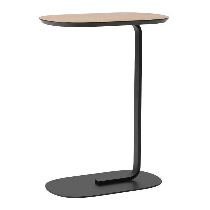 Relate Bijzettafel - Eikenfineer / Zwart - Muuto Zwart Metaal