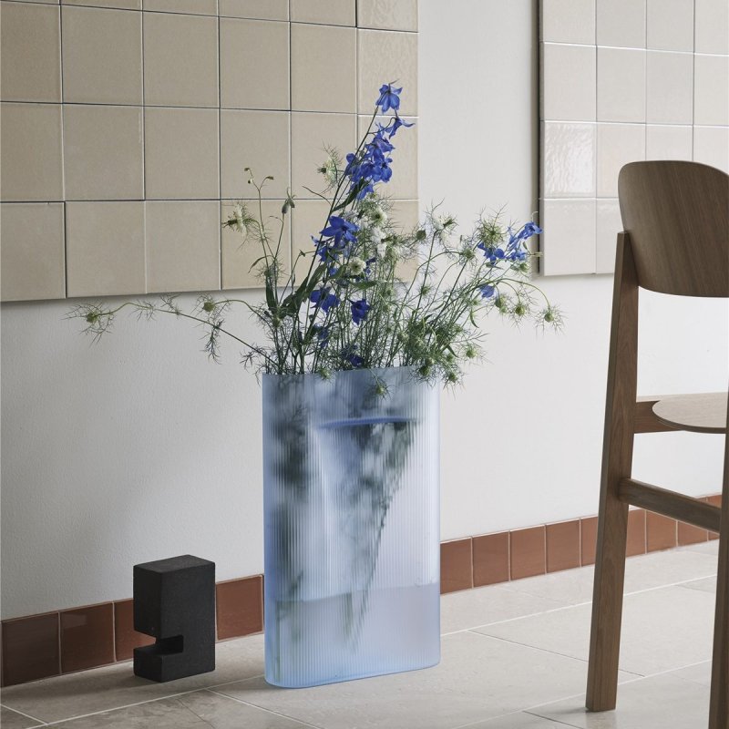 Ridge Vaas Glas Lichtblauw - Muuto Blauw Glas