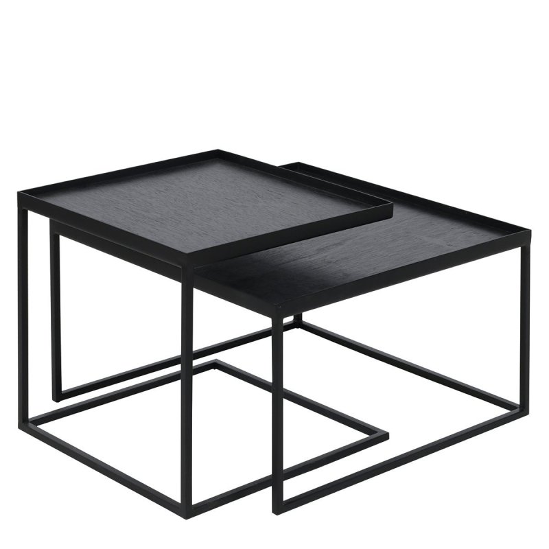 Square Tray Salontafel Set - Ethnicraft Zwart Metaal