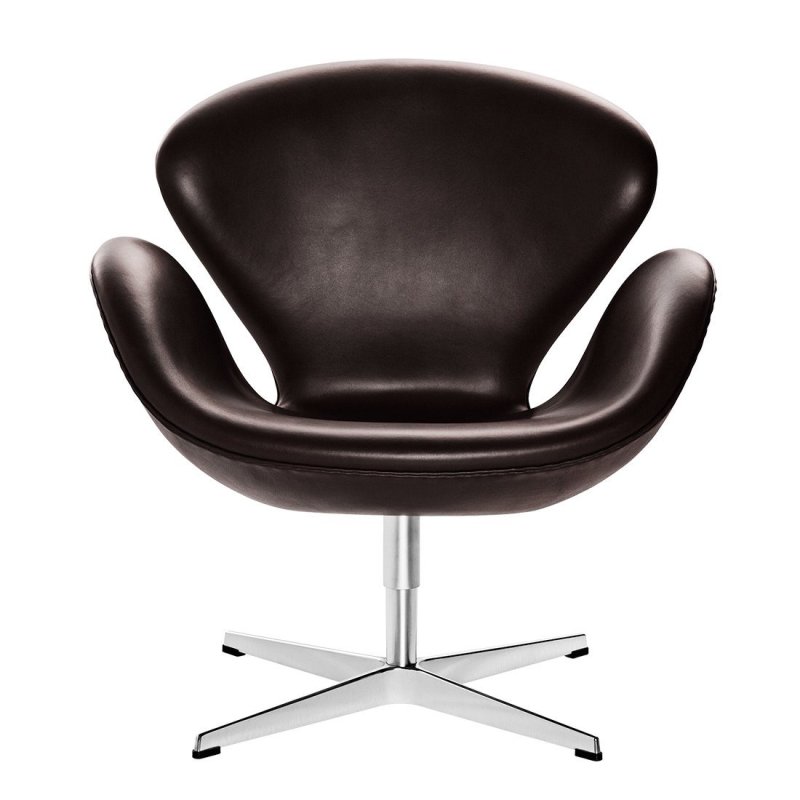 Swan Chair - Fritz Hansen Bruin Leder