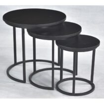 AnLi Style AnLi-Style Salontafelset Carmen Kala Black Set-Van-3 Tafels Zwart Hout