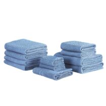 Beliani AREORA 11-delige handdoekset blauw Badtextiel Blauw Katoen