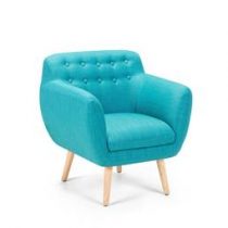 Beliani Armstoel blauw - stoffen stoel - MELBY Stoelen Blauw Polyester