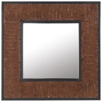 Beliani BOISE Wandspiegel donkere houtkleur Spiegel Bruin Hout