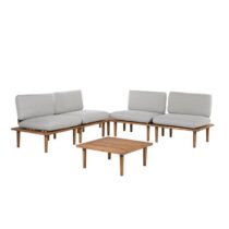 Beliani FRASCATI Sofa set met tafel 70x78x80 Tuinmeubelen Grijs Hout