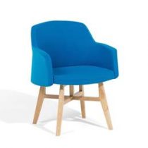 Beliani Fauteuil blauw - stoffen fauteuil - YSTAD Stoelen Blauw Polyester