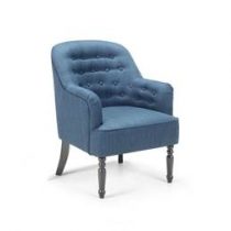 Beliani Fauteuil blauw - stoffen stoel - MANDAL Stoelen Blauw Polyester