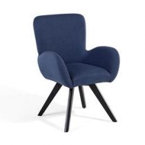 Beliani Fauteuil donkerblauw - gestoffeerde fauteuil - BJARN Stoelen Blauw Polyester