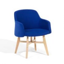 Beliani Fauteuil donkerblauw - stoffen fauteuil - YSTAD Stoelen Blauw Polyester