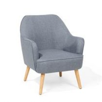 Beliani Fauteuil grijs - gestoffeerde fauteuil - LOKEN Stoelen Grijs Polyester