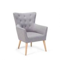 Beliani Fauteuil grijs - stoffen fauteuil - ANGEN Stoelen Grijs Polyester