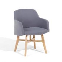 Beliani Fauteuil grijs - stoffen fauteuil - YSTAD Stoelen Grijs Polyester