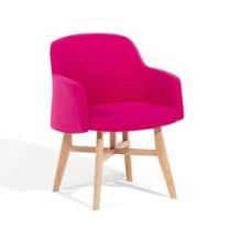 Beliani Fauteuil roze - stoffen fauteuil - YSTAD Stoelen Roze Polyester