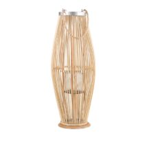 Beliani TAHITI Decoratiefiguur lichte houtkleur Buitenverlichting Bruin Bamboe