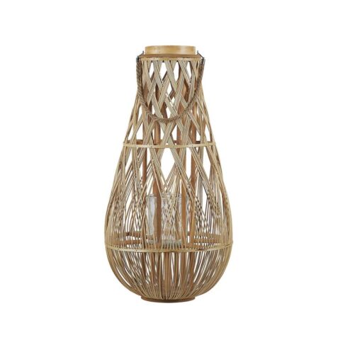 Beliani TONGA Decoratiefiguur lichte houtkleur Buitenverlichting Bruin Bamboe