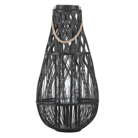 Beliani TONGA Decoratiefiguur zwart Buitenverlichting Zwart Bamboe