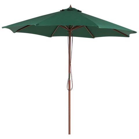 Beliani TOSCANA Parasol donkere houtkleur Zonwering Bruin Polyester
