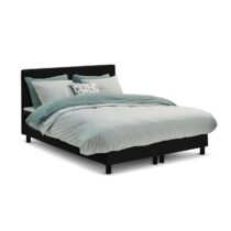 Beter Bed Basic Box Ambra vlak met gestoffeerd matras - 160 x 200 cm Bedden Zwart Polyester