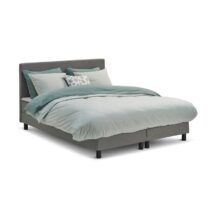 Beter Bed Basic Box Ambra vlak met gestoffeerd matras - 180 x 200 cm Bedden Grijs Polyester