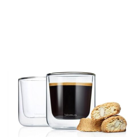 Blomus Dubbelwandig glas NERO koffie (set/4 stuks) Glazen  Glas