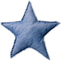 Bloomingville Star Blue Kussen 50 cm Woonaccessoires Blauw Katoen