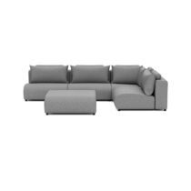 Bubalou Luxury loungeset corner 230x340 + hocker Steel Tuinmeubelen Grijs Gerecycled materiaal