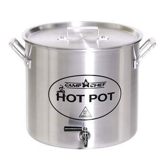 Camp Chef Heet Water Pot met kraantje 19 L Barbecue accessoires Zilver Aluminium