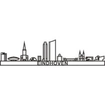 City Shapes Skyline Eindhoven Middel Wanddecoratie  MDF