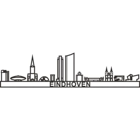 City Shapes Skyline Eindhoven Middel Wanddecoratie  MDF
