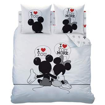 Disney Mickey & Minnie The End Dekbedovertrek 240 x 220 cm Slapen & beddengoed Wit Katoen