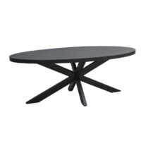 Duverger Black Omerta - Eettafel - mango - zwart - ovaal - 180cm - Tafels Antraciet