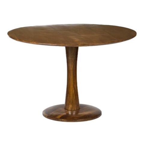 Duverger Scandi-design - Eettafel - rond - 120cm - bruin - mangohout Tafels Bruin Hout