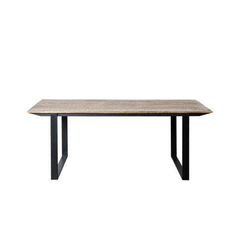 Duverger Tropical - Eettafel - 200cm - mangohout - staal - rechthoekig Tafels Antraciet