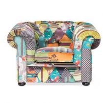 Fauteuil patchwork geel - relaxfauteuil - tv-fauteuil - CHESTERFIELD Stoelen Geel Polyester