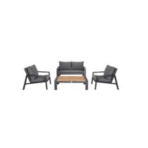 Feel Furniture - Loungeset - Santorini - Grijs Tuinmeubelen Grijs Polyester