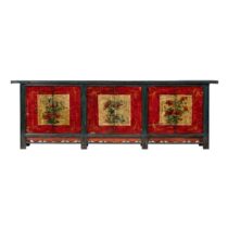 Fine Asianliving Antieke Chinese Dressoir Handgeschilderd Bloemen Kasten Multicolor Hout