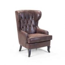 Gestoffeerde fauteuil in en warm bruine kleur Stoelen Bruin Polyester