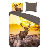 Good Morning Deer in Sun Dekbedovertrek 200 x 220 cm Slapen & beddengoed Bruin