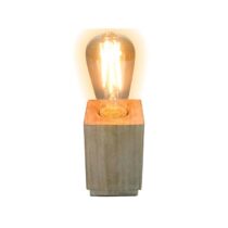 Gusta Lamp vintage hout Tuindecoratie Bruin Glas