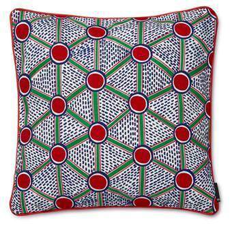 HAY Embroidered Cushion Cells 50 x 50 cm Woonaccessoires Grijs Katoen